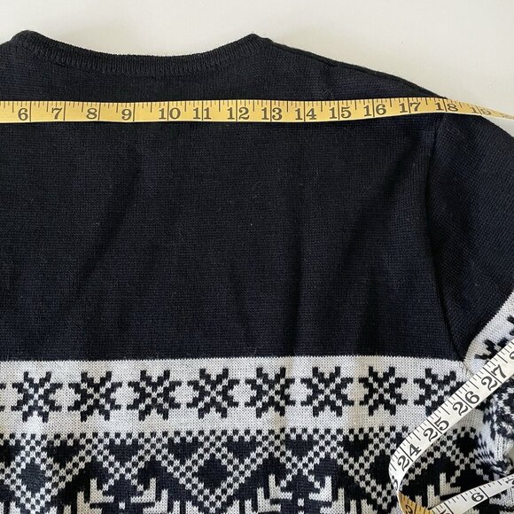 Vintage Retro Nordic Fair Isle Après-Ski Knit Wool Sweater Snowflake 70’s 80’s L - Picture 8 of 9